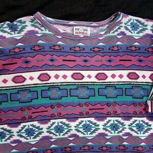 Vintage Denim Republic Southwest Aztec Pattern T-Shirt